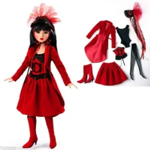 The Ashton-Drake Galleries Delilah Red Velvet 14-Points Rotating & Articulated Joints Vinyl Collectible Doll 14-inches