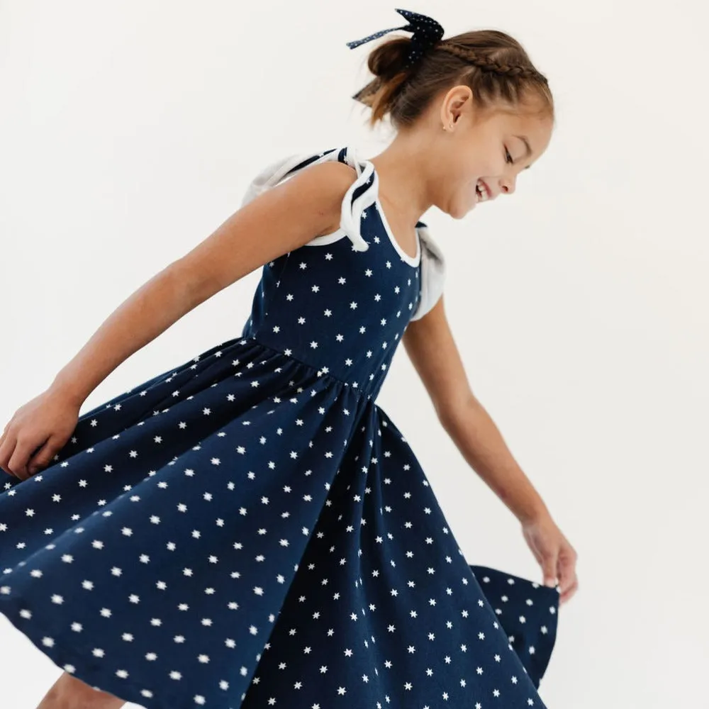 The Bow Tank Ballet Dress in Blue Stars