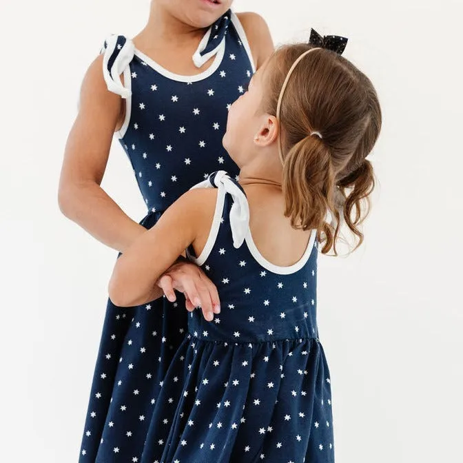 The Bow Tank Ballet Dress in Blue Stars