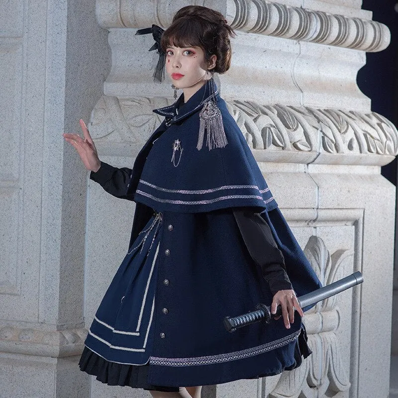 The Fight of Peace ~ Military Uniform Cool Lolita Dress & Cape