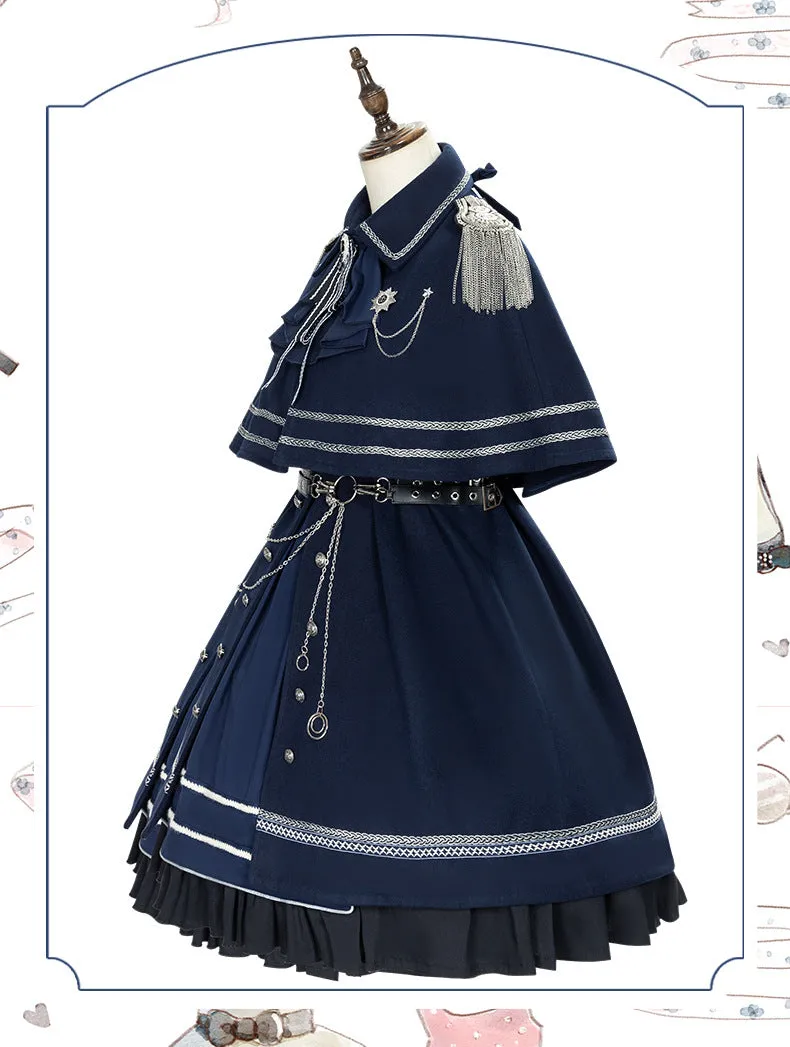 The Fight of Peace ~ Military Uniform Cool Lolita Dress & Cape