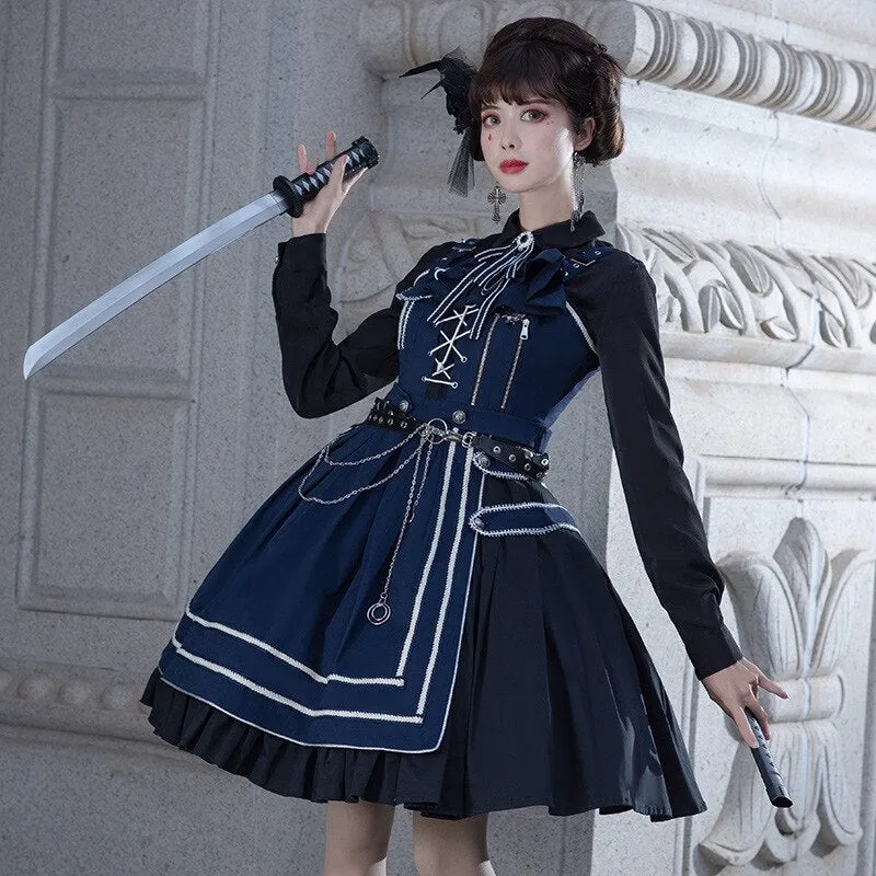 The Fight of Peace ~ Military Uniform Cool Lolita Dress & Cape