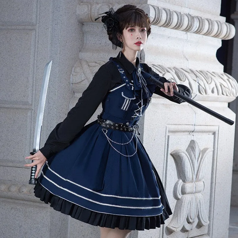 The Fight of Peace ~ Military Uniform Cool Lolita Dress & Cape