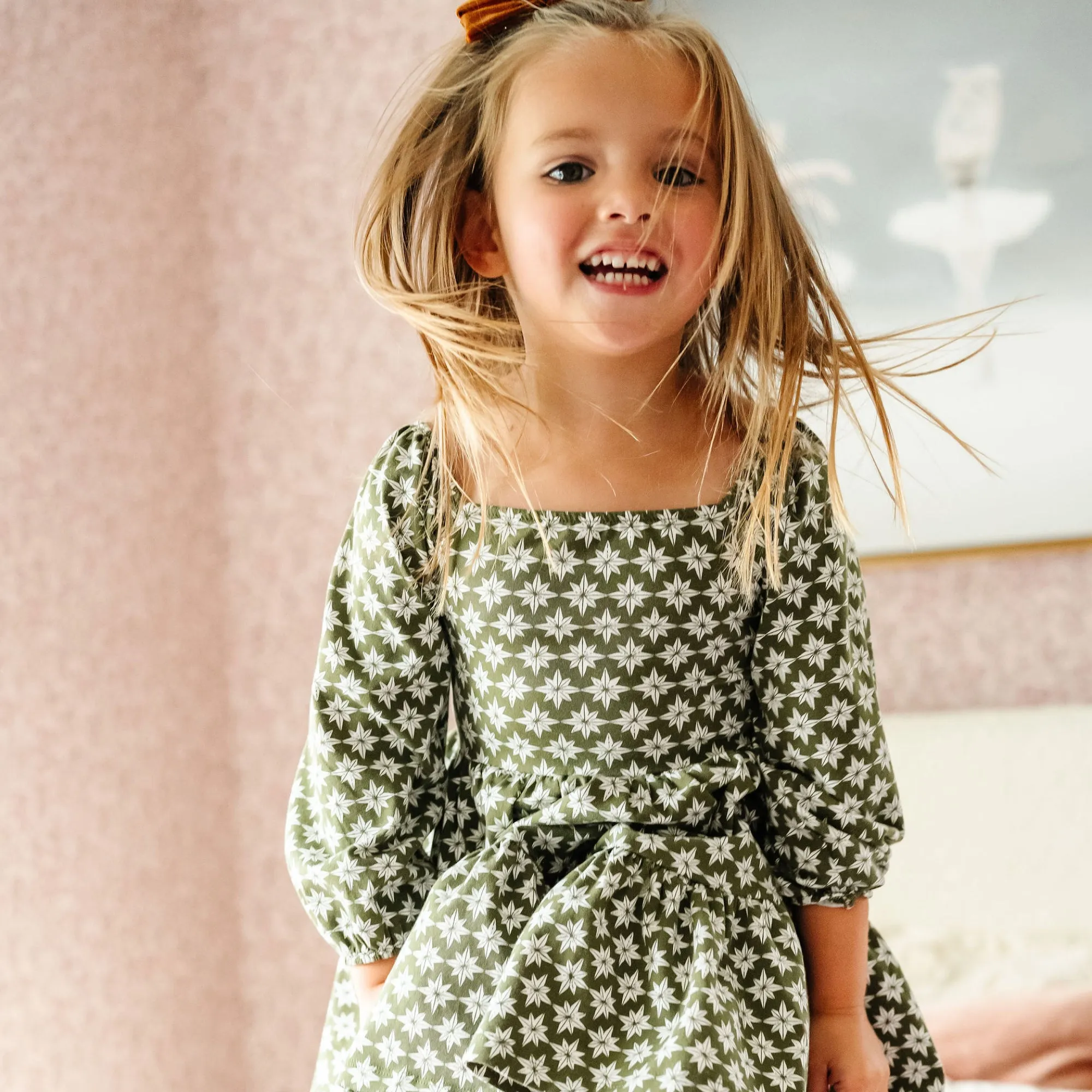 The Long Sleeve Juliet Dress in Evergreen