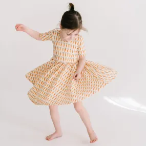 The Short Sleeve Ballet Dress in Carrots