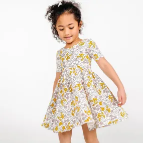 The Short Sleeve Ballet Dress in Goldenrod