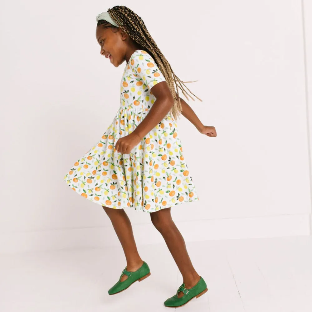 The Short Sleeve Ballet Dress in Limone