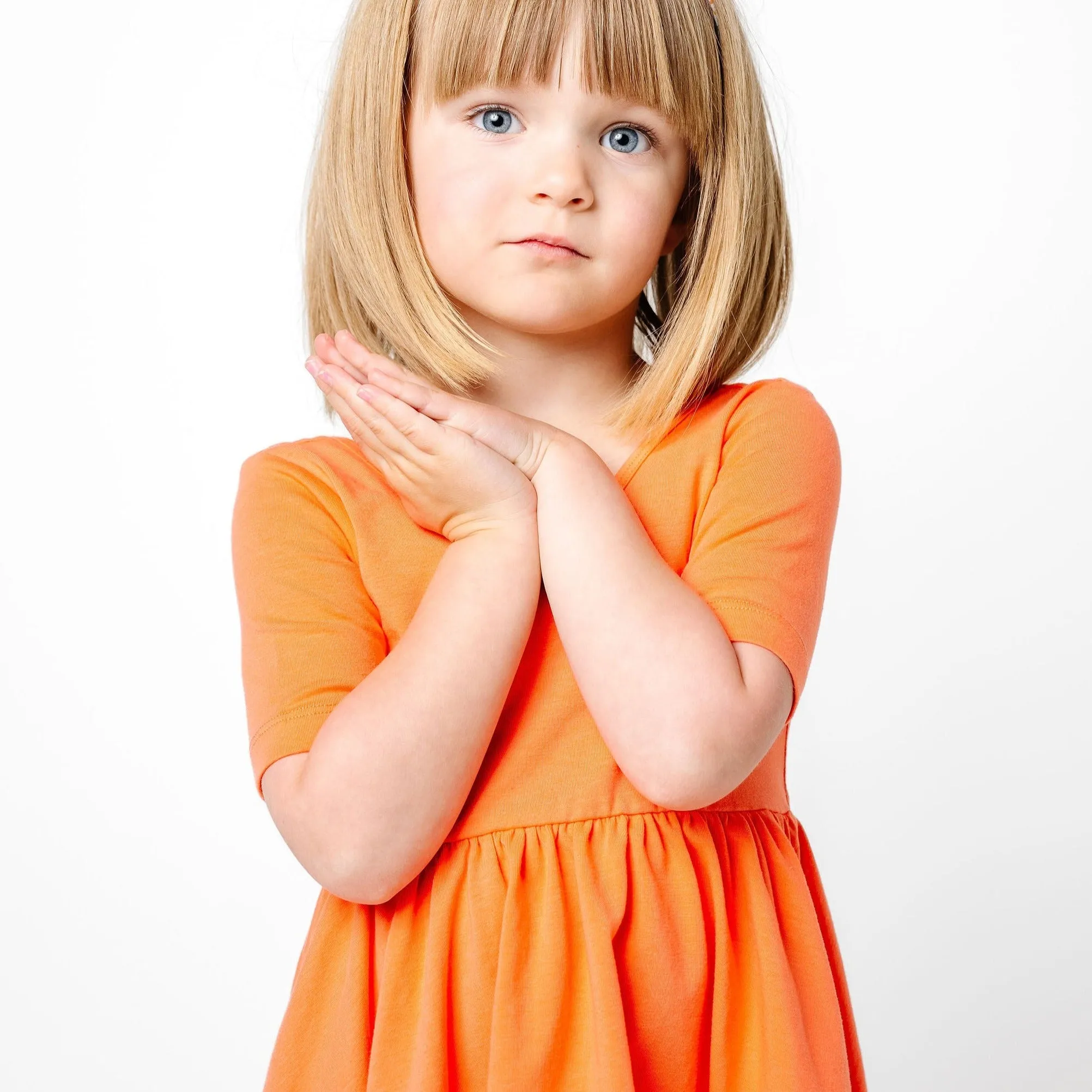 The Short Sleeve Ballet Dress in Persimmon