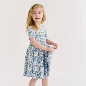 The Short Sleeve Ballet Dress in Wild Daisies