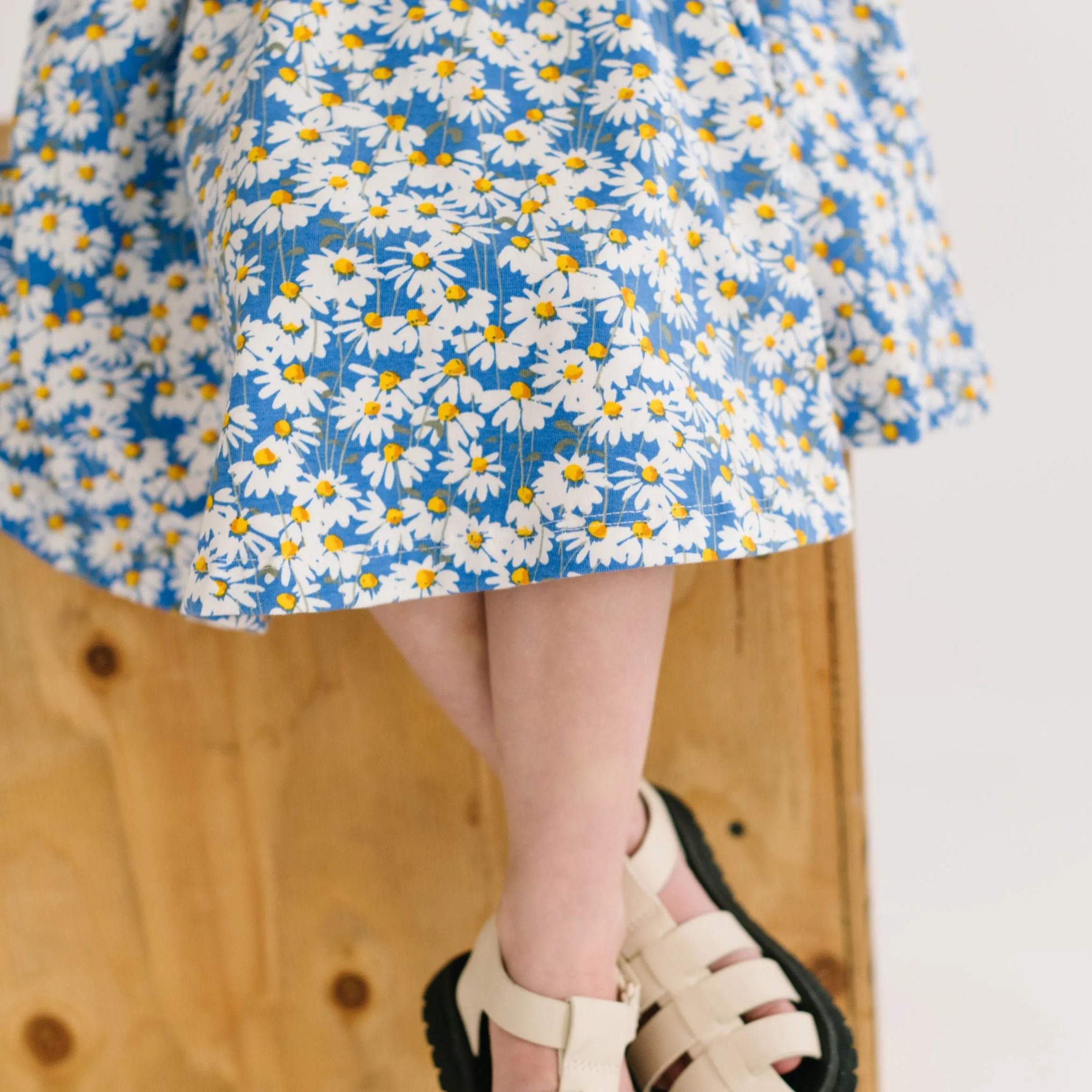 The Short Sleeve Ballet Dress in Wild Daisies