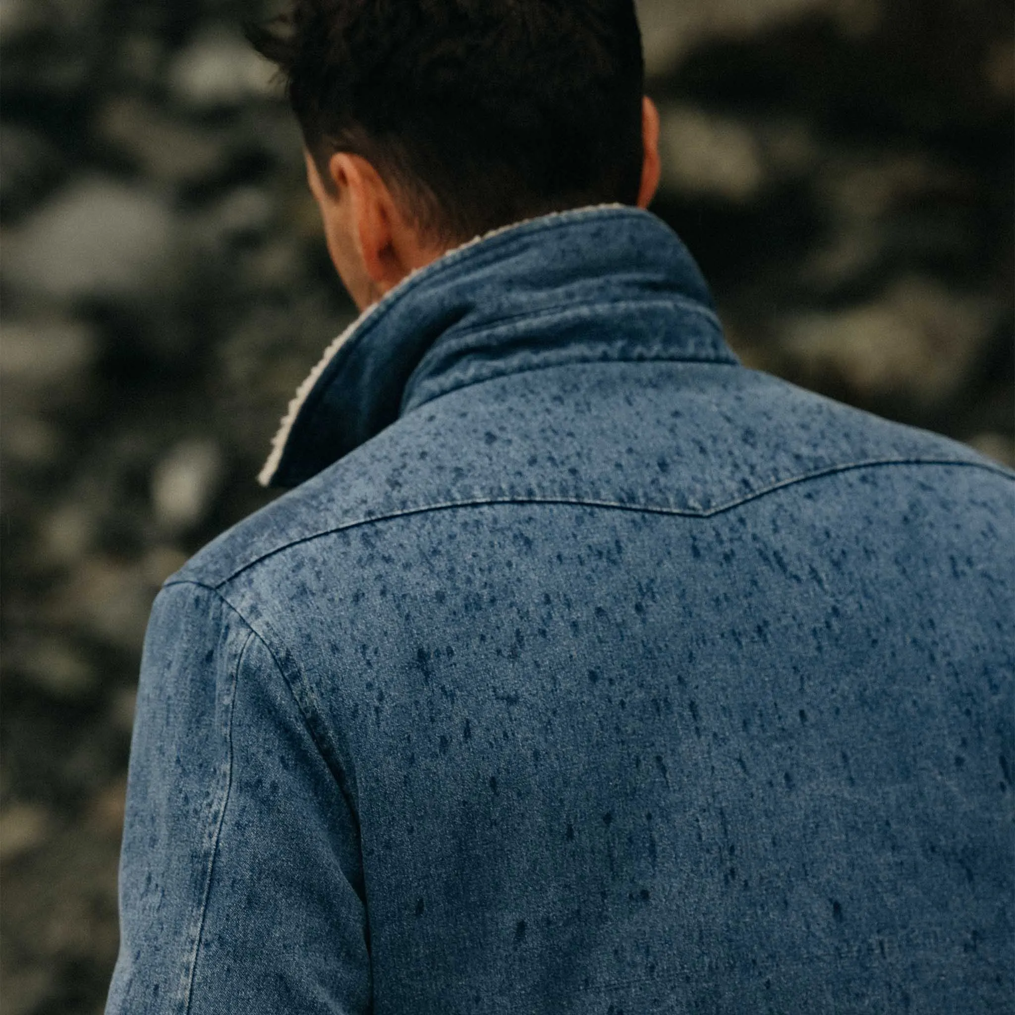 The Western Shirt Jacket in Washed Indigo