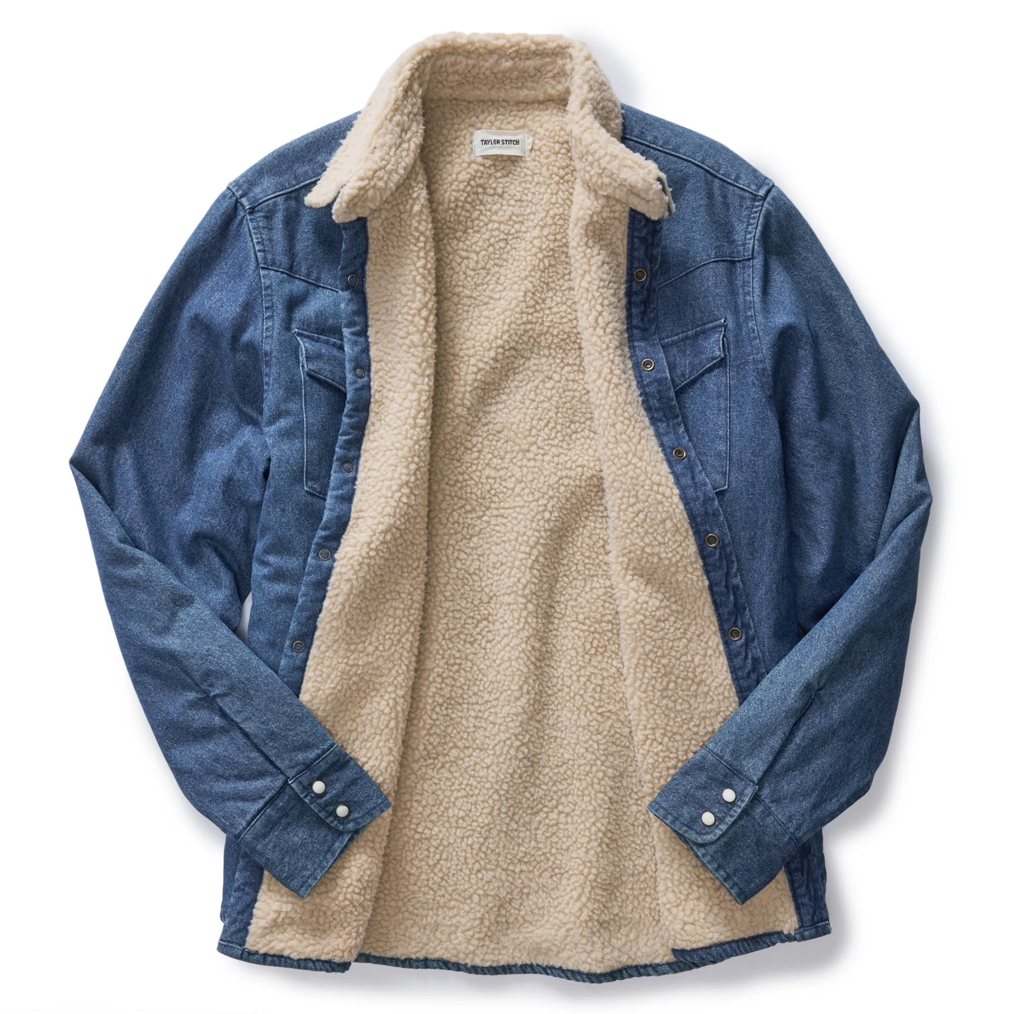 The Western Shirt Jacket in Washed Indigo