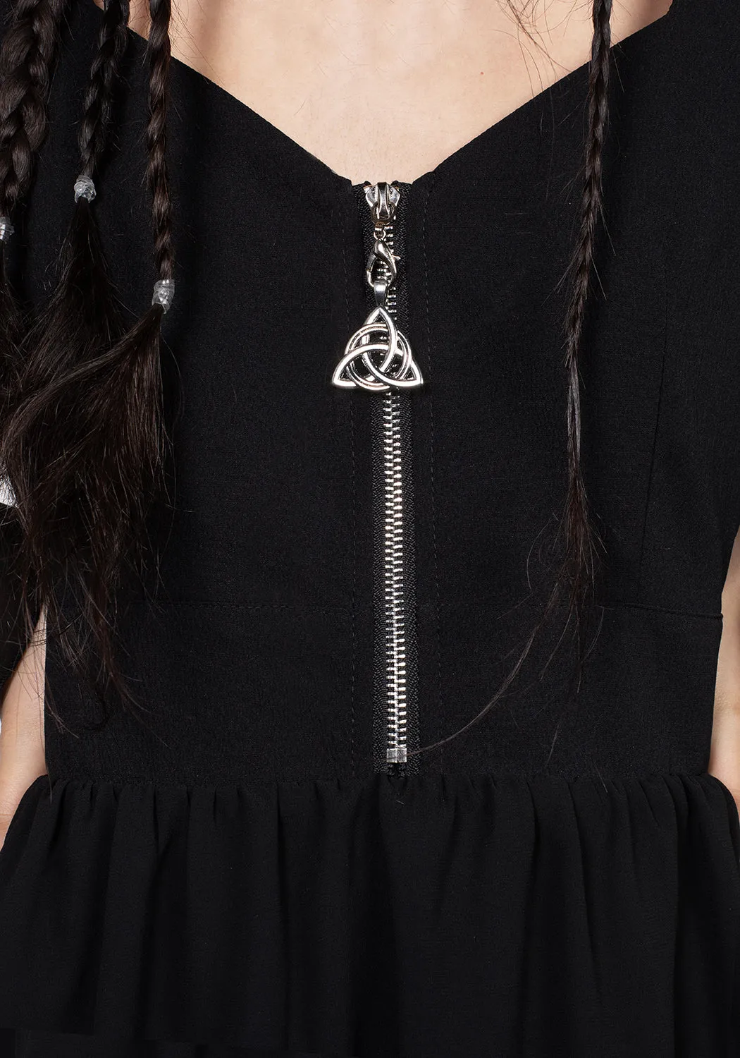 Triquetra Zip Chiffon Mini Dress