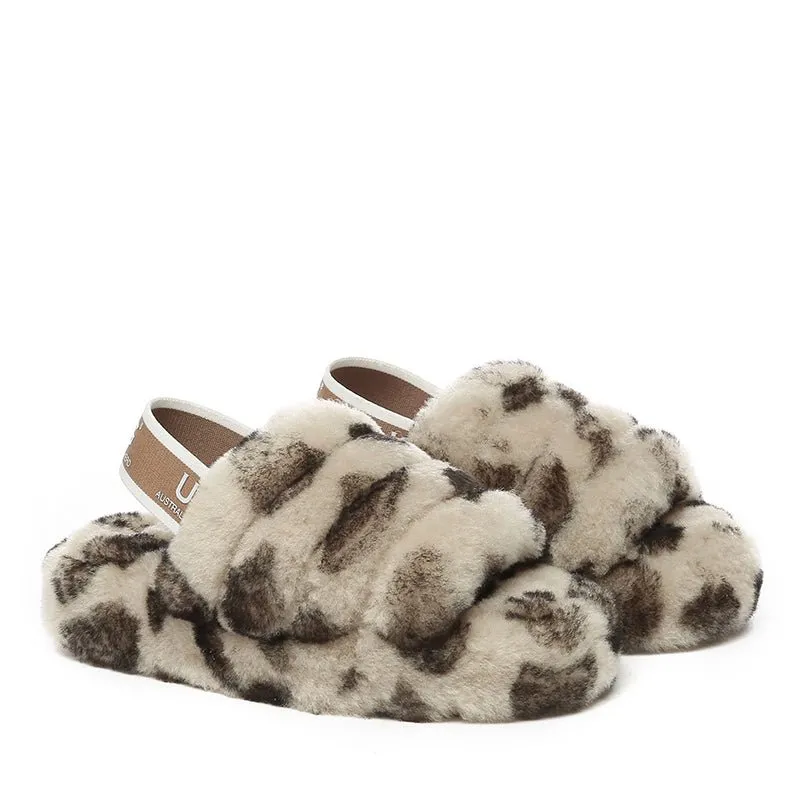 UGG Kids Puffy Leopard Slides