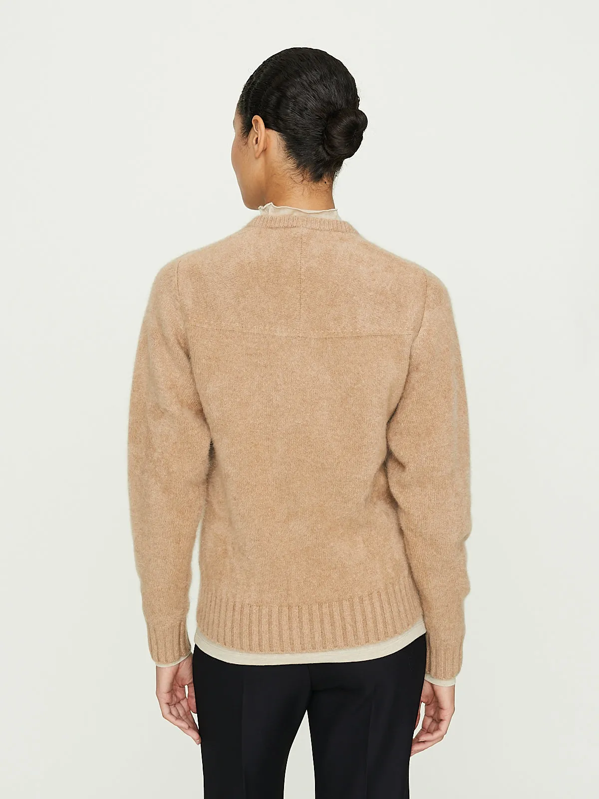 V-Neck Jumper in Camel