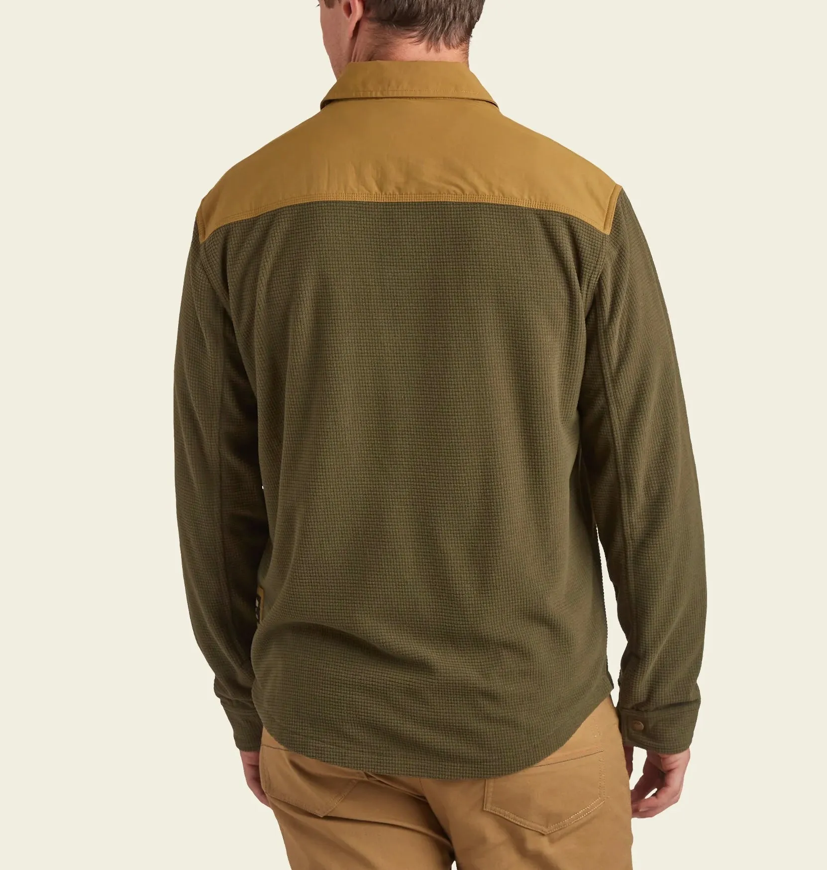 Vapors Grid Fleece - Olive Tree Antique Bronze