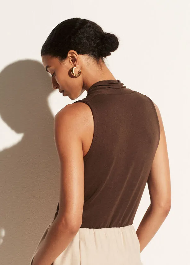 Vince - Draped Halter Neck Bodysuit in Walnut