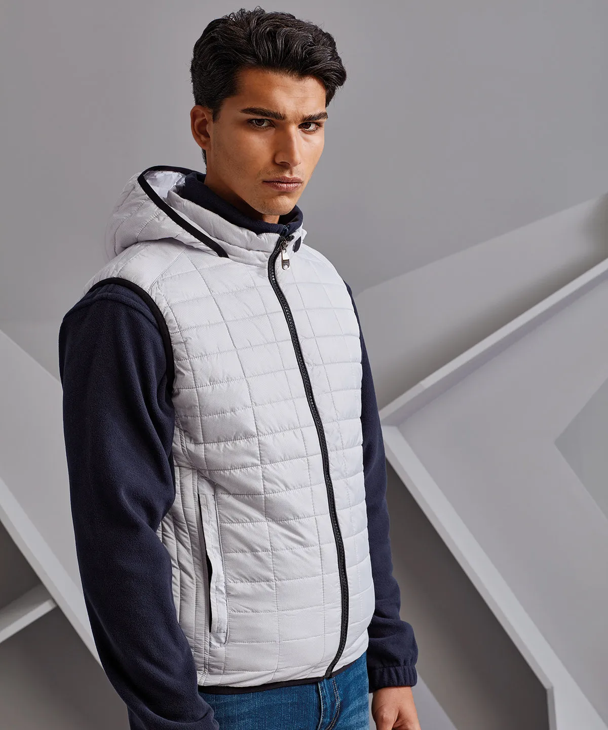 White - Honeycomb hooded gilet