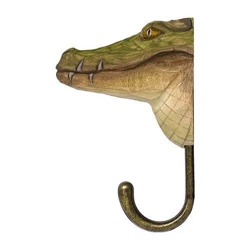 Wildlife Garden - Hand Carved Hook - Crocodile