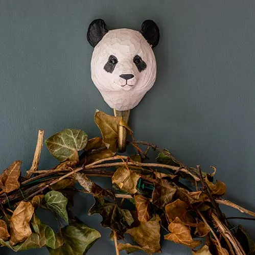 Wildlife Garden - Hand Carved Hook - Panda