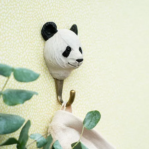 Wildlife Garden - Hand Carved Hook - Panda