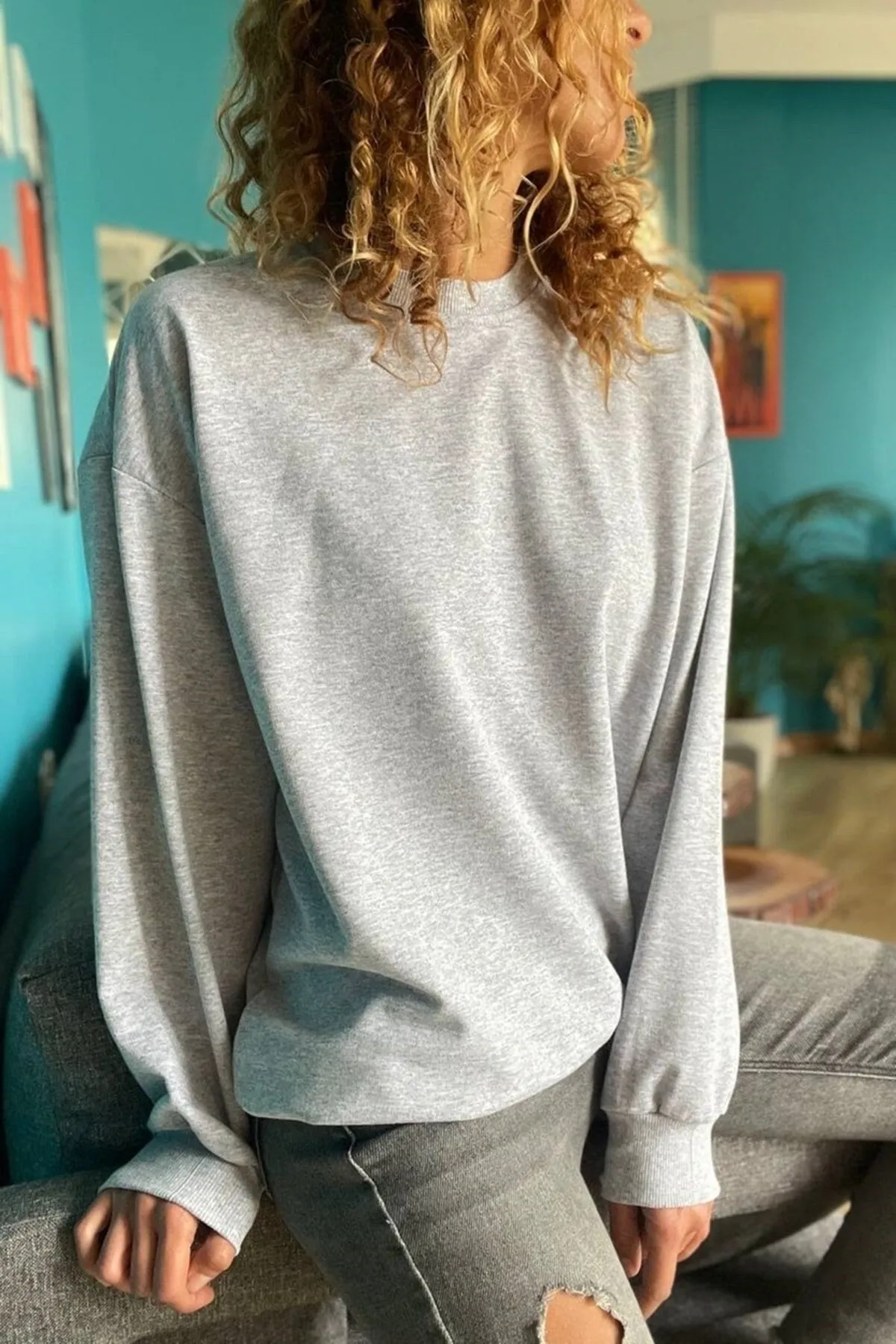 Women's Basic Relaxed Blank Plain Sweatshirt,Cotton Spring Classic Pullover ,Warm, Cozy,Soft, Quality,Raglan Sleeve Round Neck Jumper