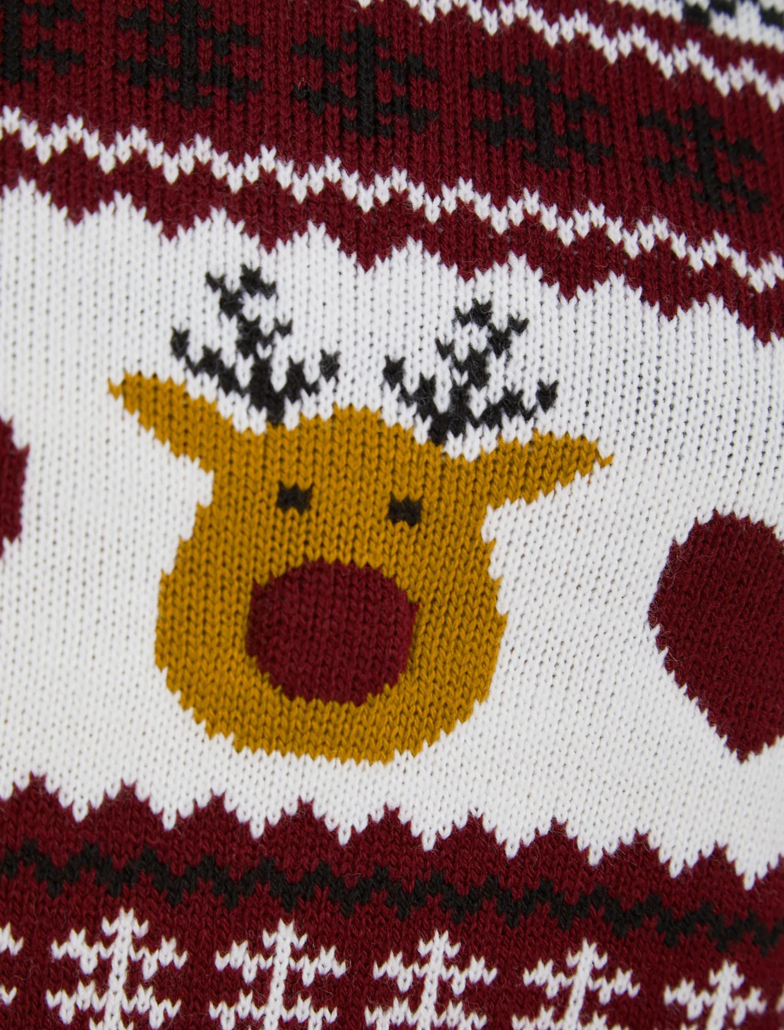 Women’s Deer Paper LED Light Up Novelty Christmas Jumper in Claret - Merry Christmas