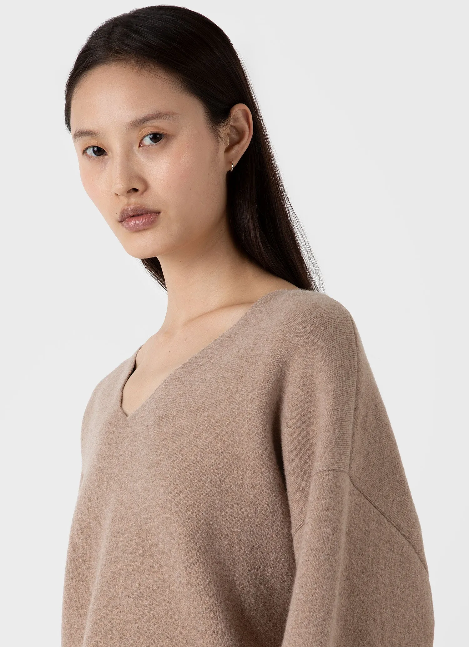 Women's Double Faced Jumper in Oatmeal Melange