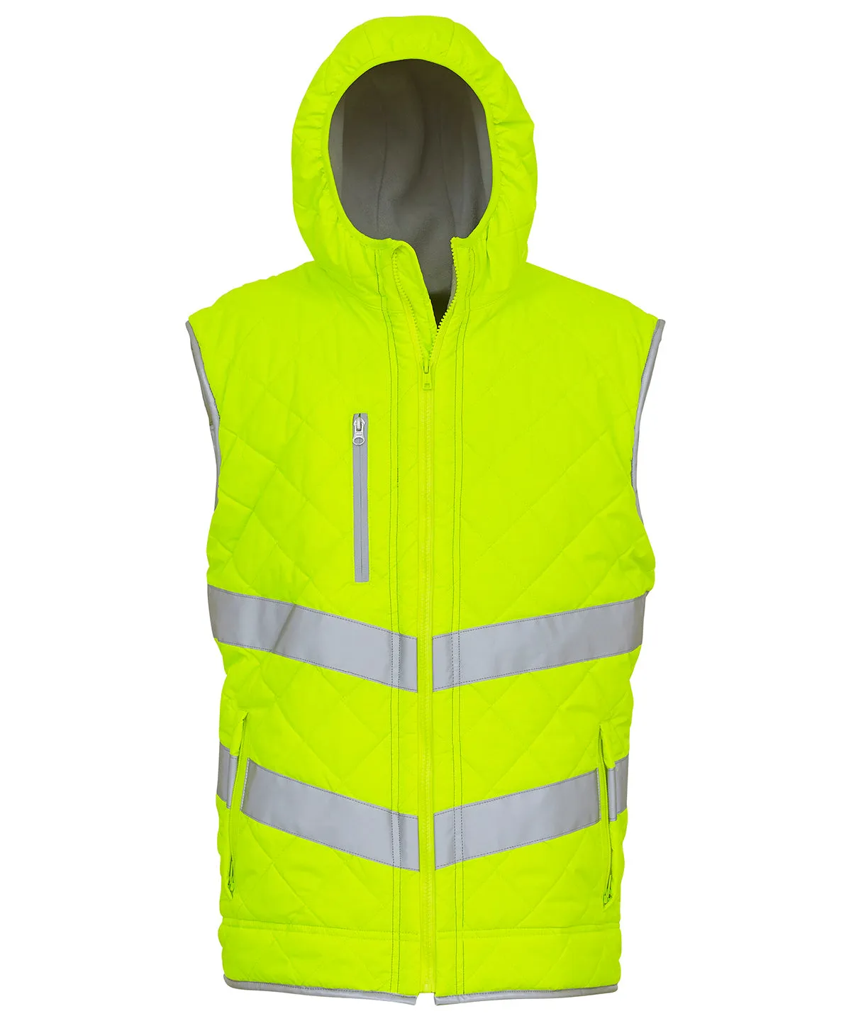 Yellow - Hi-vis Kensington hooded gilet (HV007)