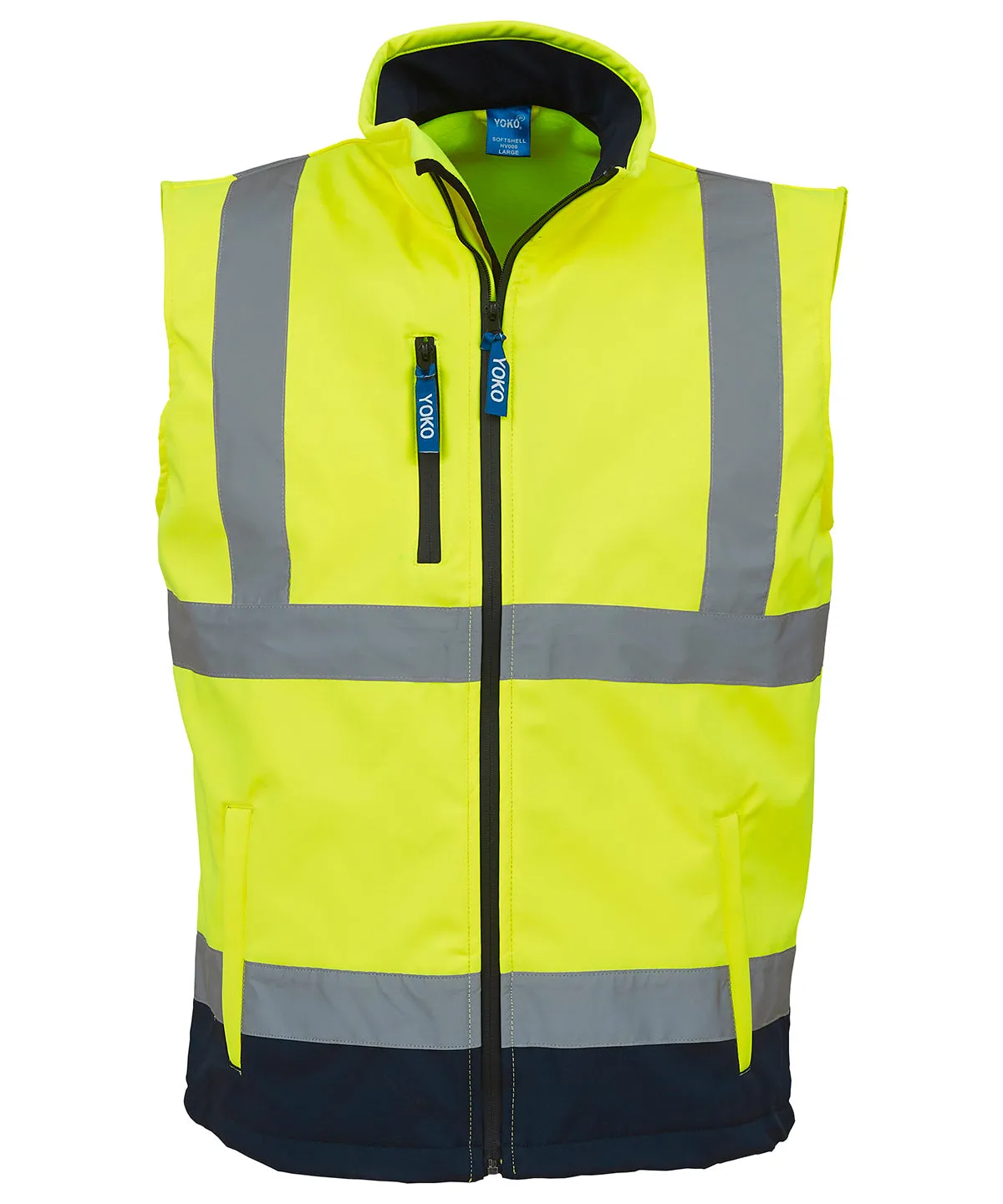 Yellow/Navy - Hi-vis softshell gilet (HV006)