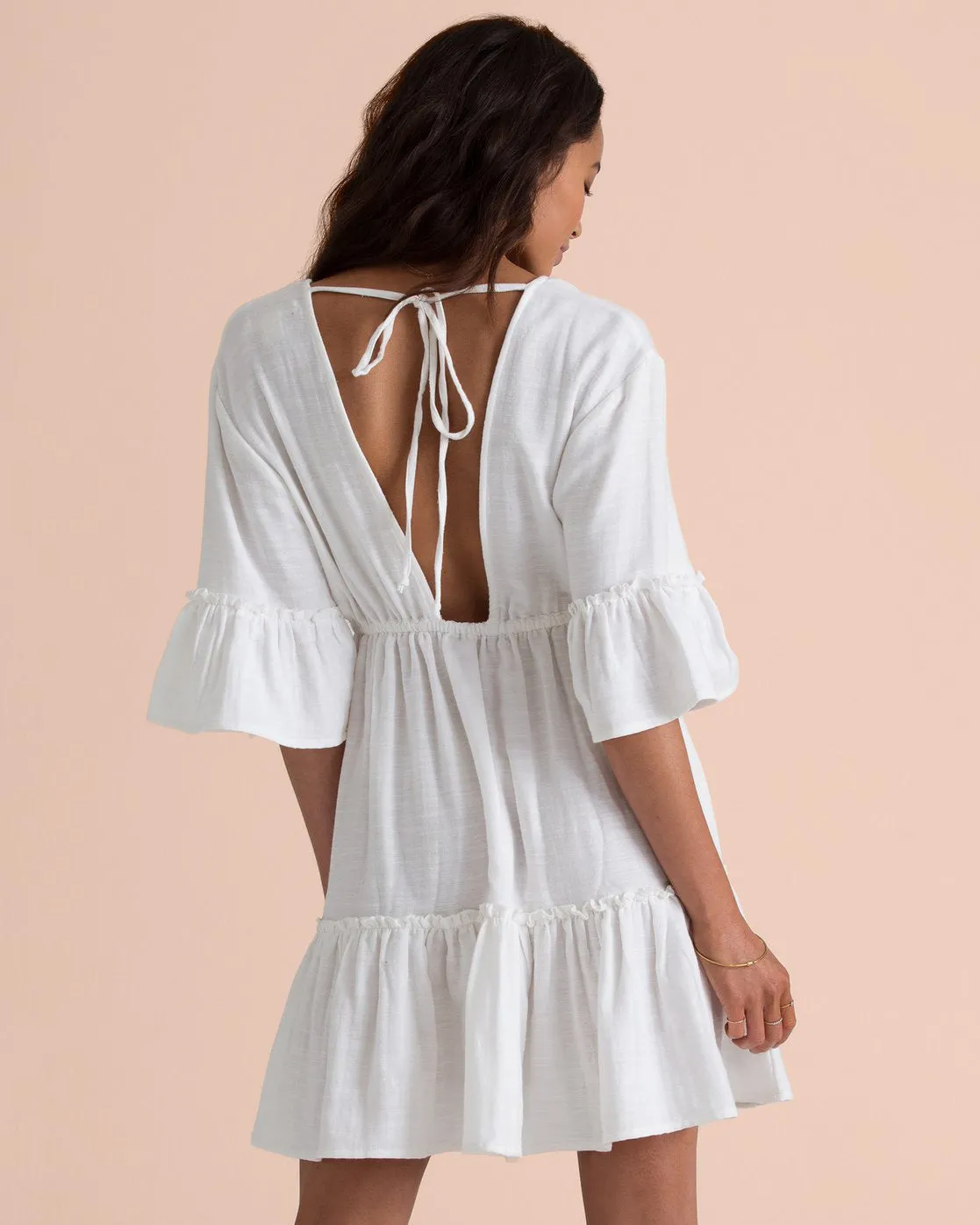 Yolanda Cotton Eyelet Tiered Babydoll Dress