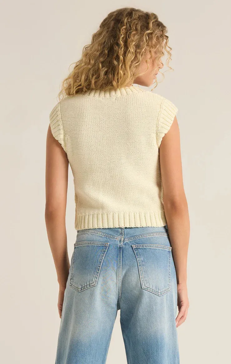 ZSU Set A Drift Button Sweater Vest in Sea Salt